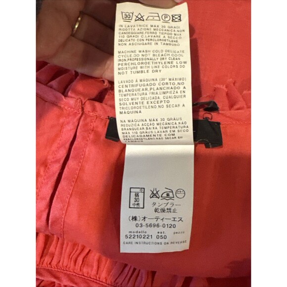 MaxMara Weekend Size 12 Pink Frill Lace Sleeveless Dress 100% Cotton Italy Made - Picture 9 of 10